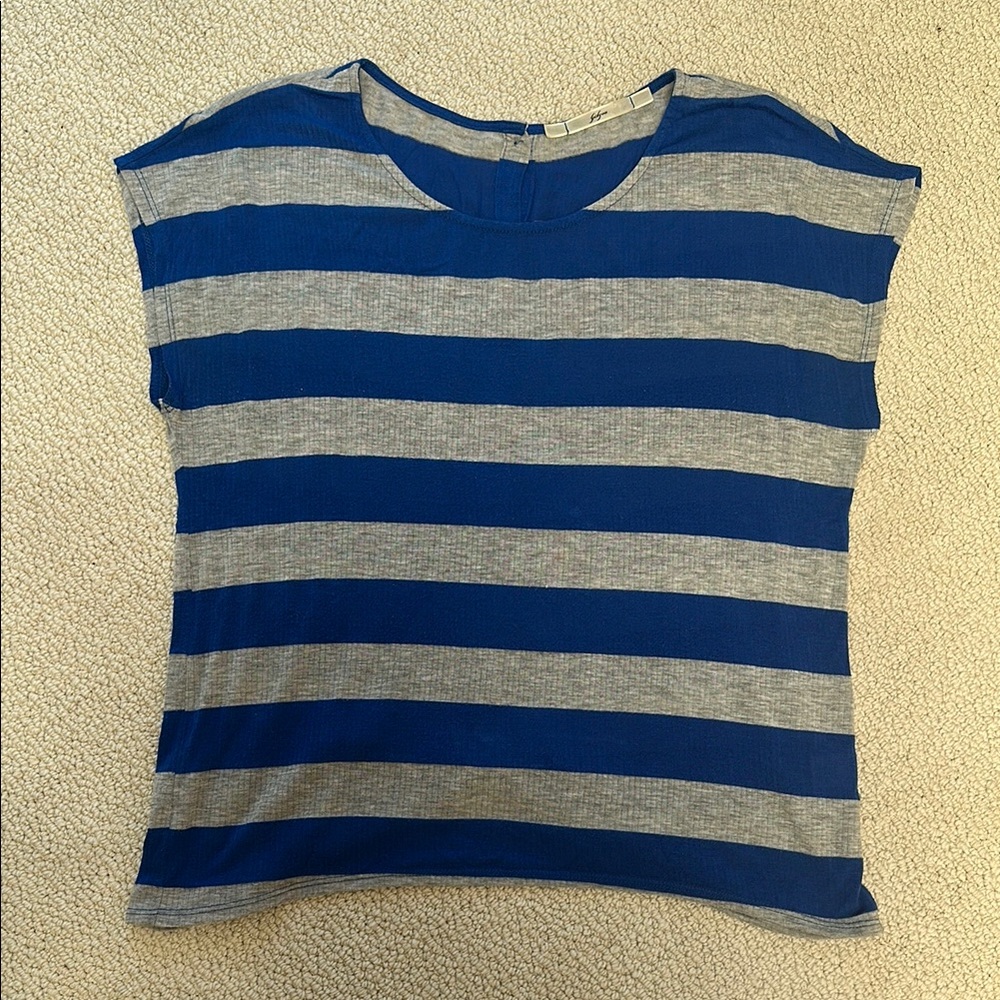 Nordstrom- Blue and Gray Striped Women's Top
